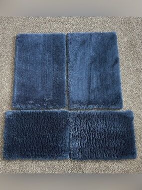 blue plush microfiber bathroom rugs - set of 4 (see photos for size)